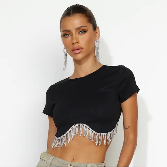 Hello Molly Sparkle Black Top - Picture 1 of 13